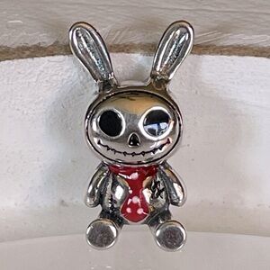 Charm for Pandora Bracelet Bunny Rabbit Doll with Necktie